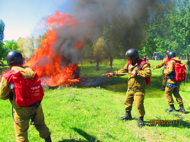 Пожарно-тактические учения 12 мая 2017г. по отработке вопросов взаимодействия при ликвидации возможных крупномасштабных лесных  и степных пожаров