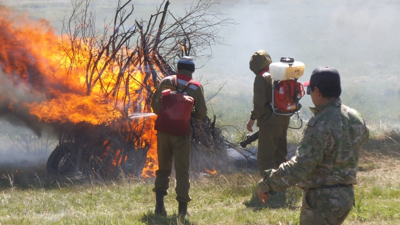 В Каркаралинском Государственном Национальном природном парке проведено учение по тушению природного пожара.